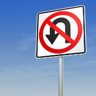 Picture of a no u-turn sign