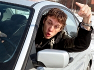 Photograph of an angry driver