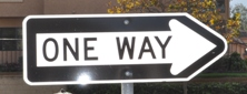 Picture of a one-way sign