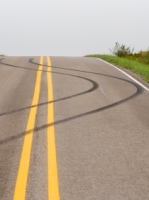 Photograph of skid marks on the road