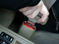 Photograph of a buckle up sign